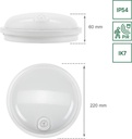 TECHNIC LAMP LED 20W IP54 230V ROUND NW PIR